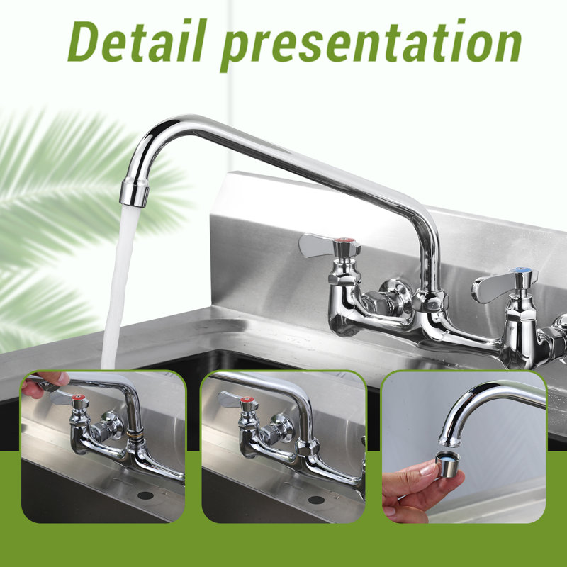 Remplacement du bec de robinet de 12 po en chrome poli - filetage interne G3 / 4