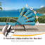 Ensemble de 2 chaises longues pliantes en rotin pour l'extérieur avec dossier réglable à 5 positions, chaise longue de piscine avec coussin et coussin-336683396