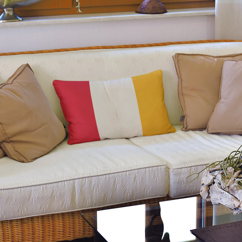 Housse de coussin lombaire Atlanta, Cramoisi Alabama foncé/ jaune, Kansas