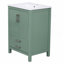 Meuble-lavabo de salle de bain avec lavabo en céramique, armoire Storae autoportante moderne avec poignées, portes à fermeture douce