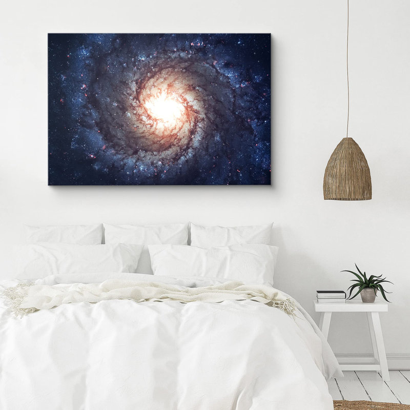 "Galaxie spirale tourbillonnante avec étoiles, astronomie et espace Aurora, art moderne et scénique contemporain" sur toile