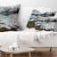 Coussin lombaire en brun de montagne à imprimé landscape