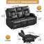 Causeuse inclinable manuelle avec console rabattable, ports de charge, haut-parleurs Bluetooth et lumières DEL-514497504