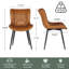 Chaise à oreilles rembourrée en similicuir Jimma avec pieds en fer-1790344089