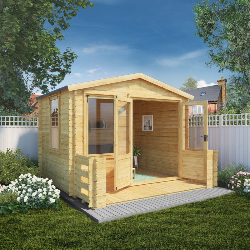 Mercia 11ft x 11ft Apex Log Cabin with Veranda (19mm)