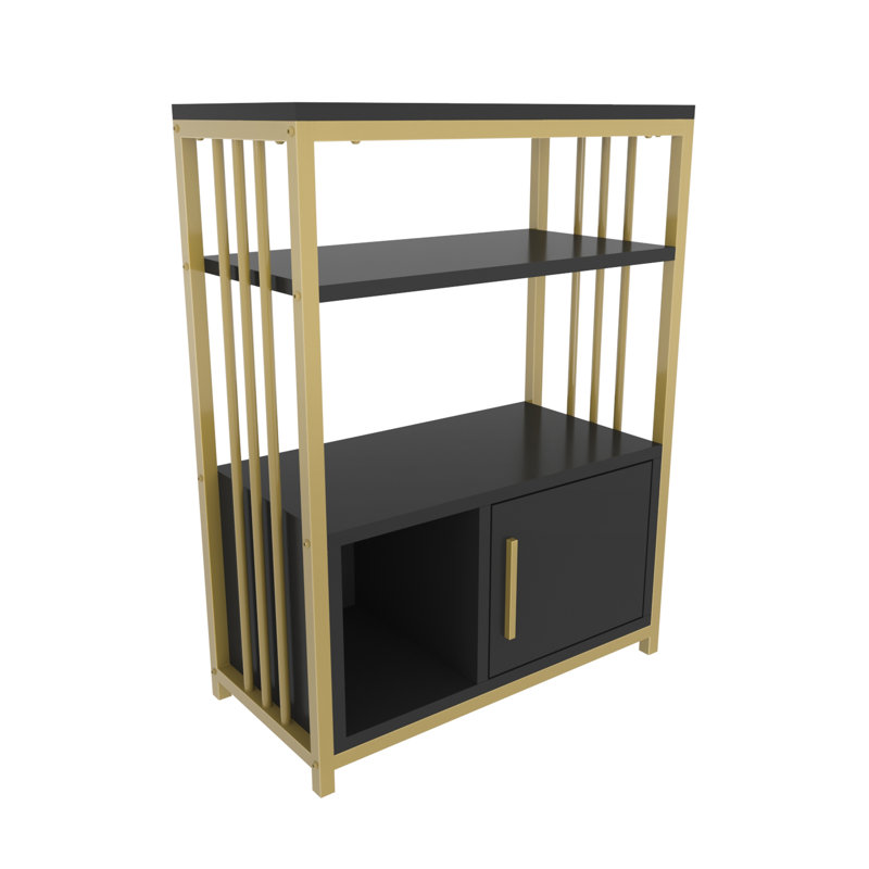 Yancey Bookcase, Anthracite/Gold