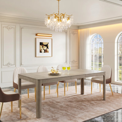 71-91 "Table de salle à manger extensible en chêne avec tréteaux pour 6 à 10 personnes