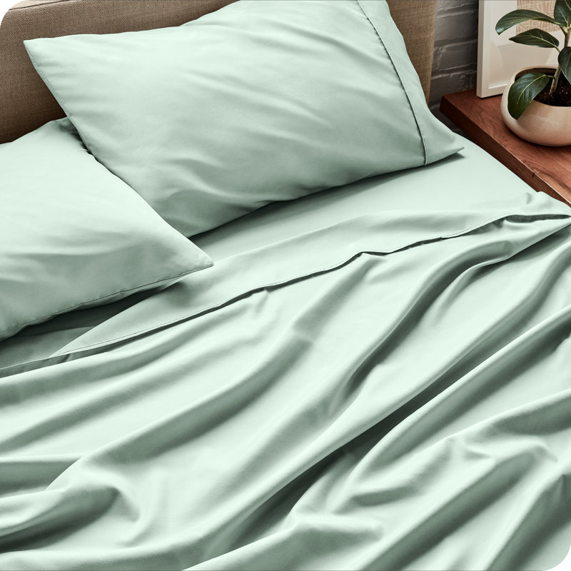 Ensemble de draps en microfibre Bare Home, Ensemble de draps pour grand lit + un drap-housse , Menthe printanière
