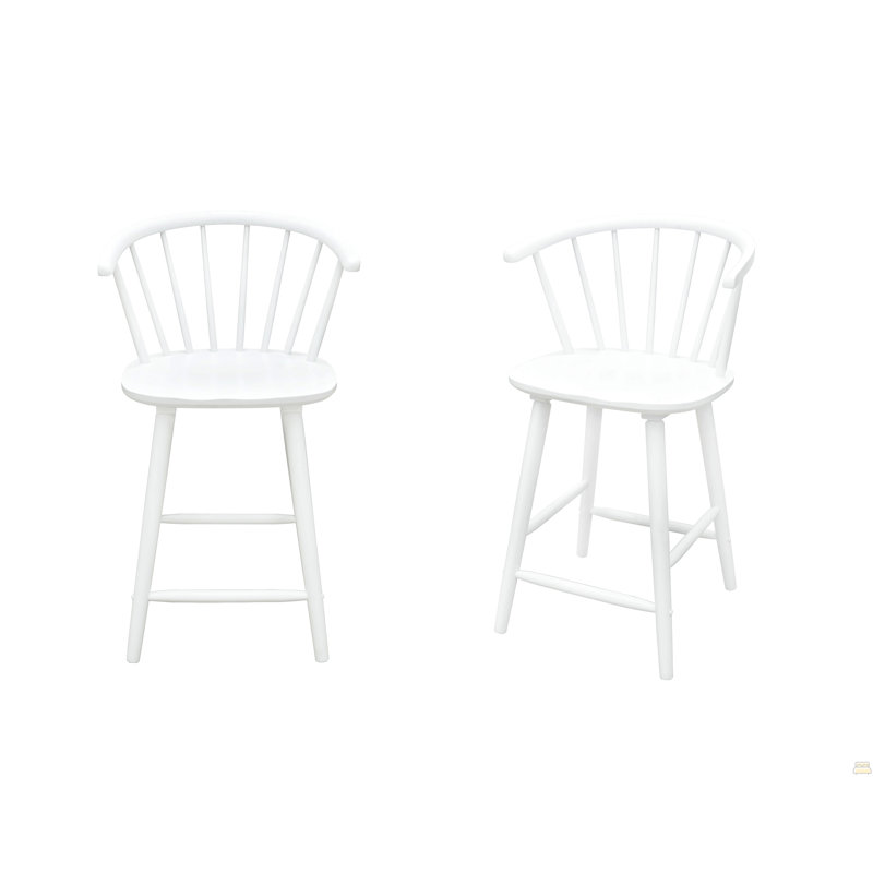 Tabouret à hauteur de comptoir 2 pièces, Blanc