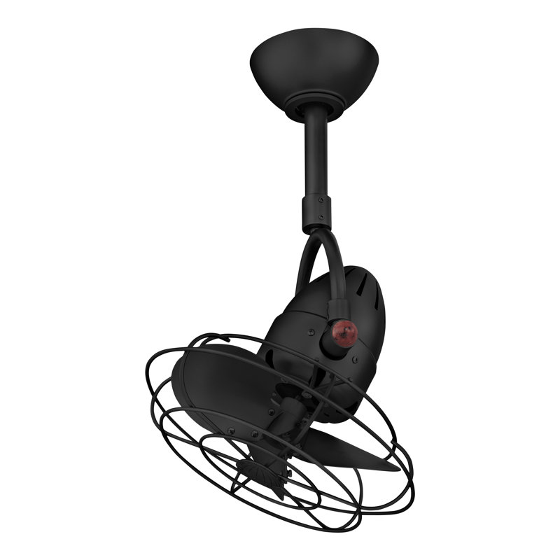 Diane Downrod Ceiling Fan, Matte Black