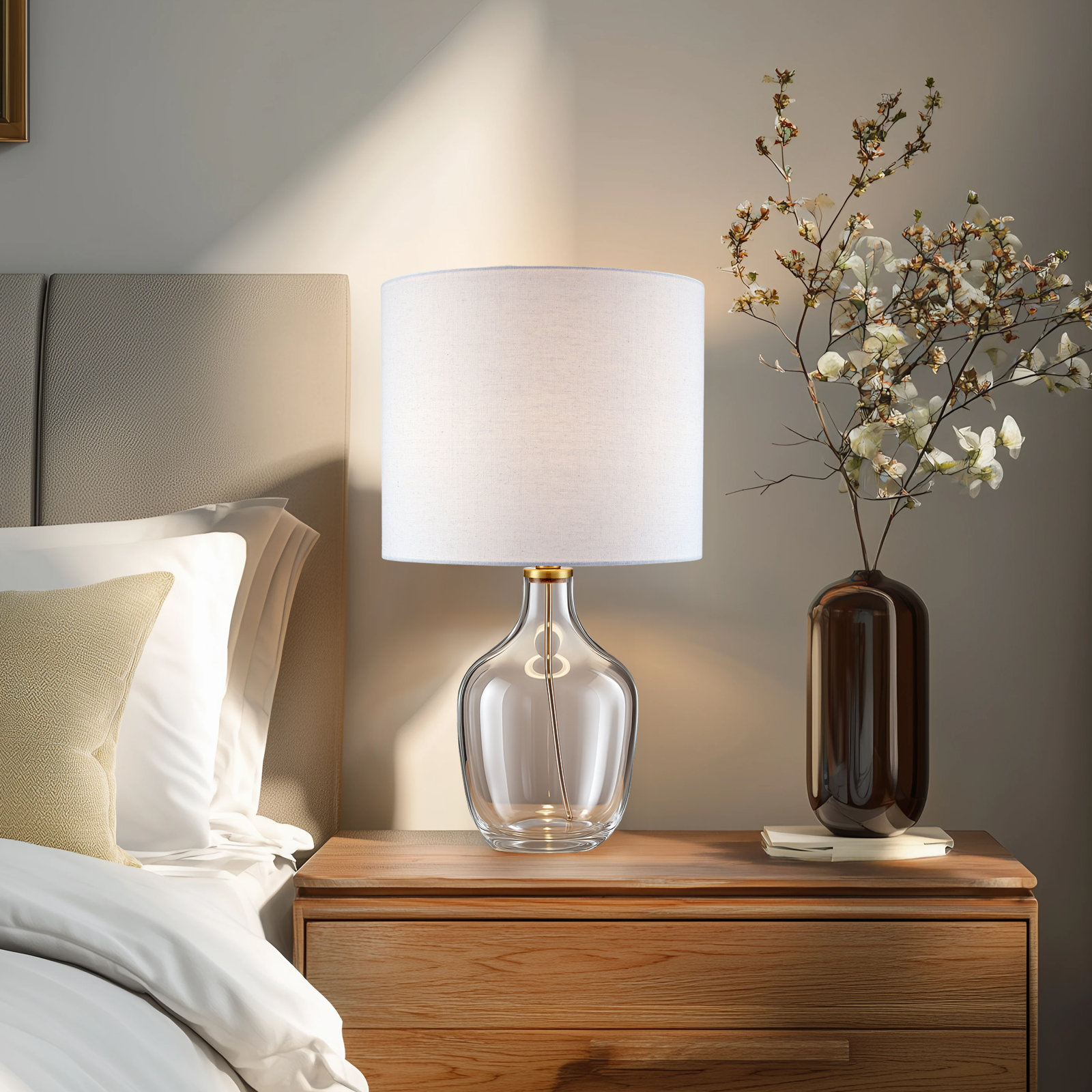 Dandelion Drum Bowl Table Lamp