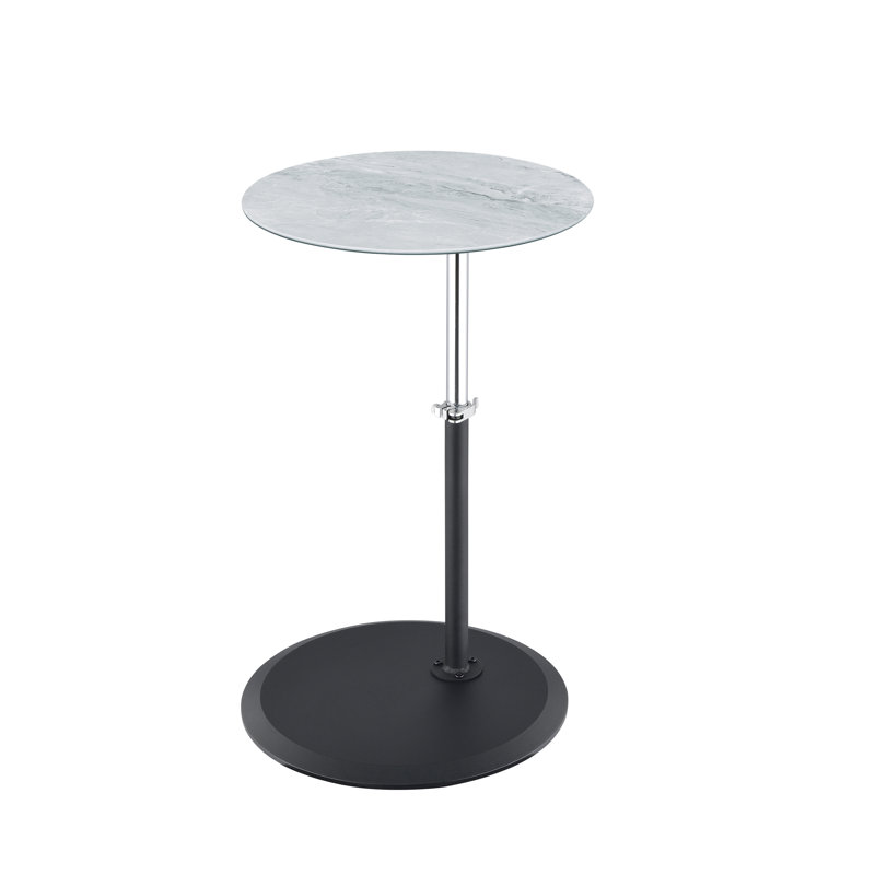 Orbit 15.5" End Table With Height Adjustable Gray Textured Upper Top Part - Stylish Option Lid Chic Appeal