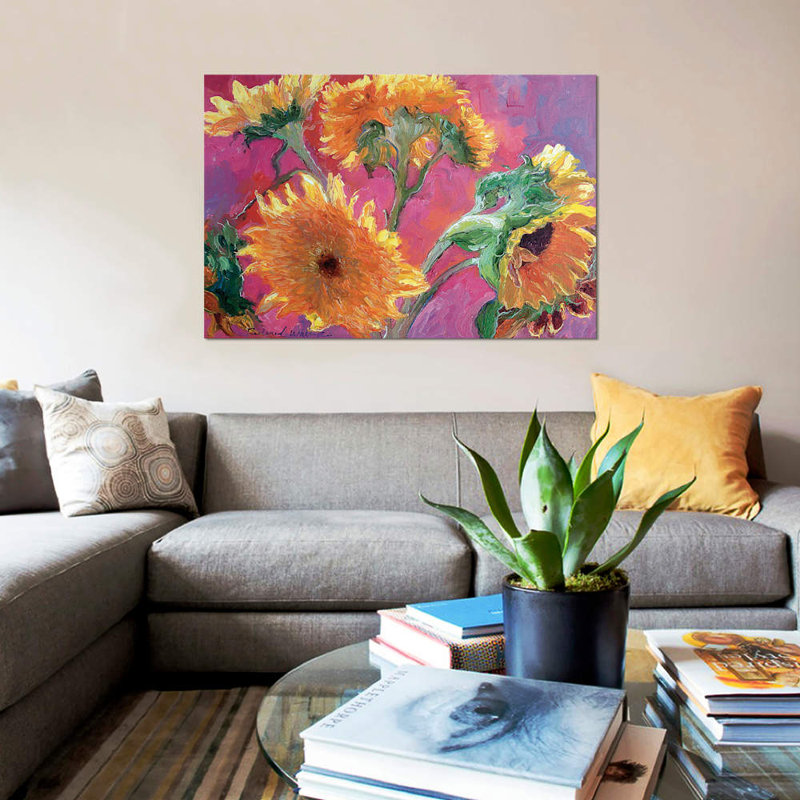 Sunflower by Richard Wallich - Wrapped Canvas Painting, 66.04 cm H x 45.72 cm W x 1.91 cm D
