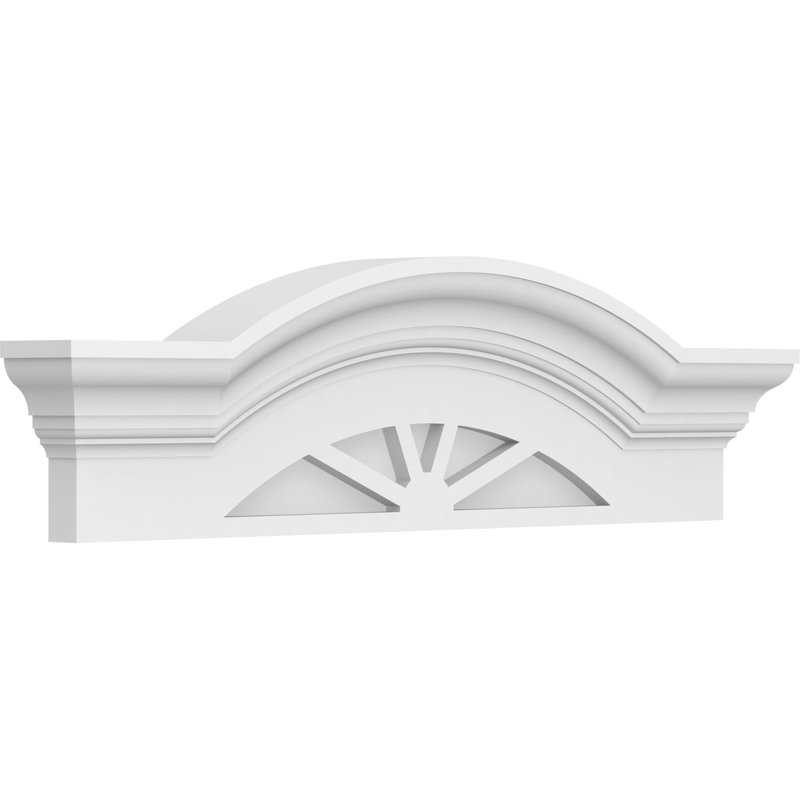 Arête de segment avec frontons en PVC de qualité architecturale à 4 branches Flankers, H 7 po x l 24 po x P 2 1/2 po