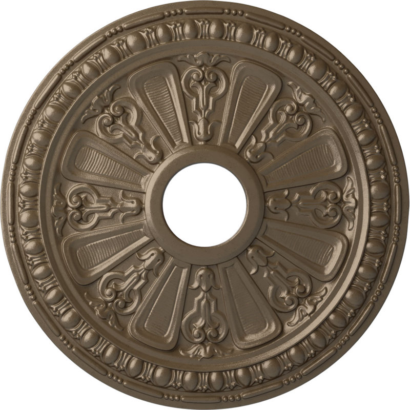 Endurathane Valletta Ceiling Medallion, 18"OD x 3 1/2"ID x 1"P (Fits Canopies up to 3 1/2"), Hand-Painted Frost Finish