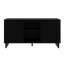 Meuble télé moderne 2 portes avec tablette centrale (59 x 16 x 30 po), noir-1713719109-1713719160
