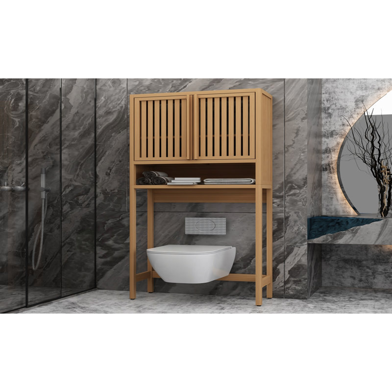 Bamboo Toilet Storage Rack For Independent Bathroom, Laundry Room, Space-Saving And Natural Color Design, Natural