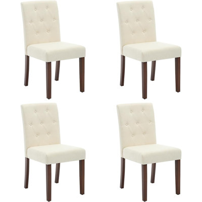 Chaises de salle à manger rembourrées en tissu avec pieds en bois et sièges rembourrés