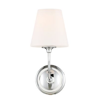 Lane Single Light Glass Steel Dimmable Armed Sconce