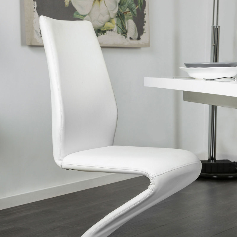 Chaise d'appoint rembourrée Annjelica, Blanc
