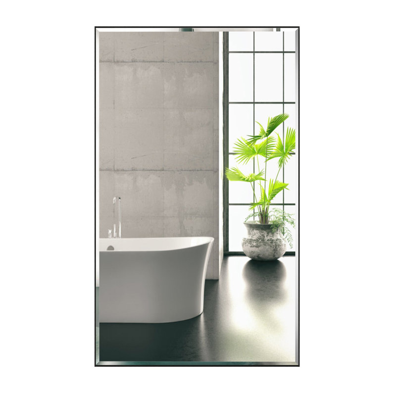 Miroir mural biseauté Reflections Sleek, Noir, noir, noir, noir, 24 po x 40 po