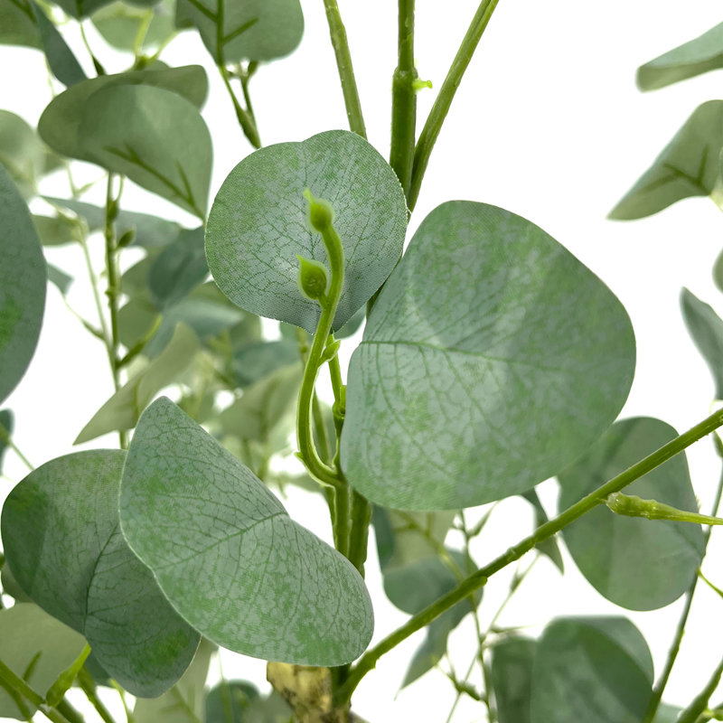 Paislee Artificial Eucalyptus Tree , Faux Eucalyptus Tree with Tall White Planter, Realistic Leaves