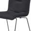 Ensemble de deux chaises d'appoint de salle à manger rembourrées en tissu gris et noir-1809556225