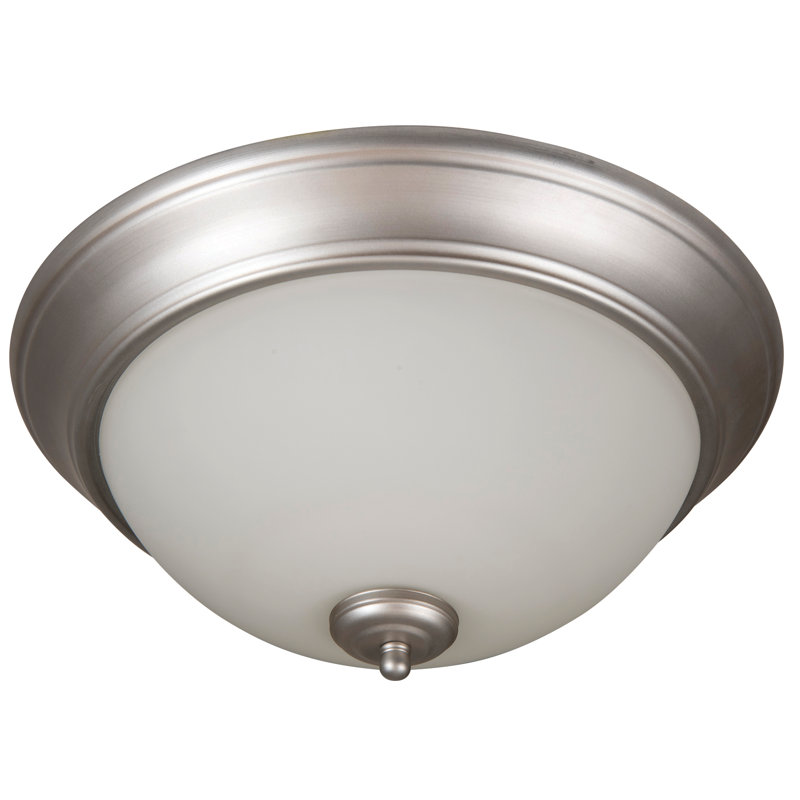 Byron Flush Mount, White, Brushed Satin Nickel
