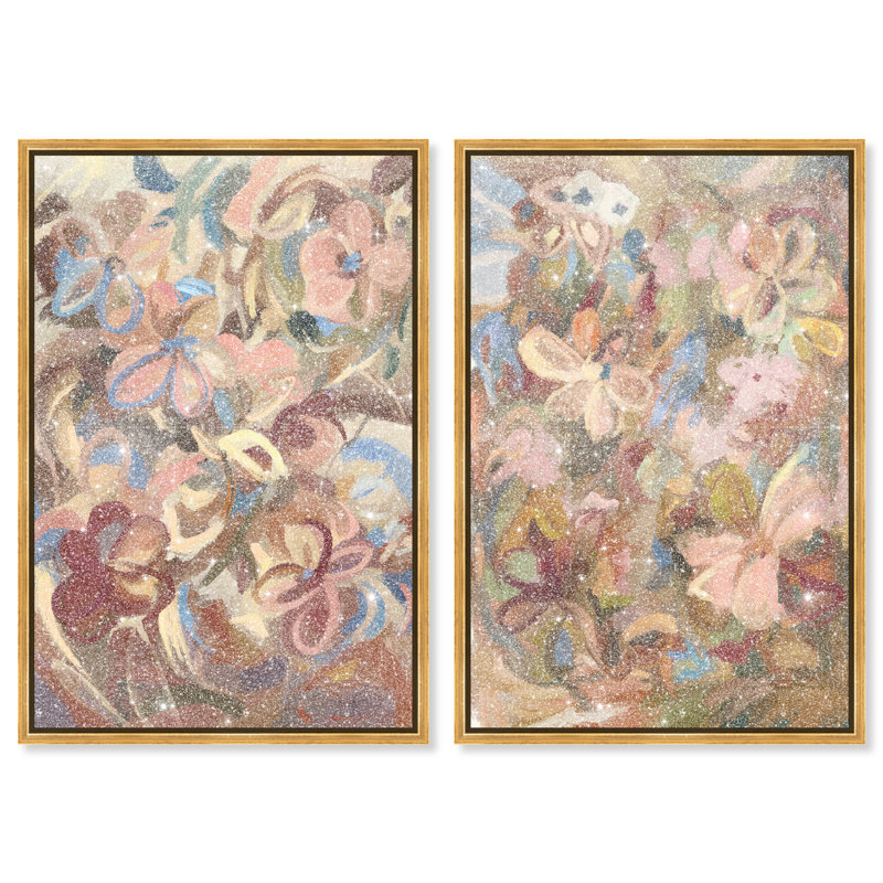 Moving Eden Set Set by Oliver Gal, 62"H x 42"W, Gold Floater Frame