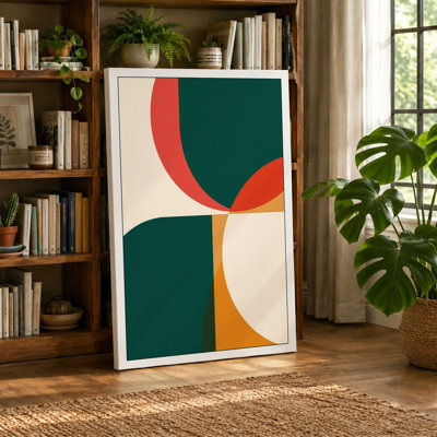 Chromatic Quadrants Geometric - Wrapped Canvas