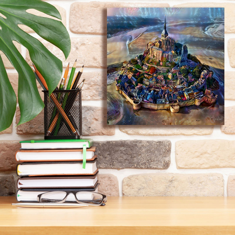 «Normandy France Le Mont Saint Michel» par Pedro Gavidia, art mural sur toile, H 12 po x l 12 po x P 0,75 po
