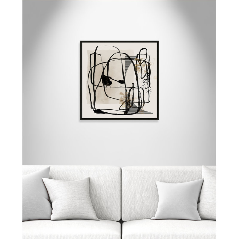 «Blot I» par Isabelle Z, Toile avec cadre, L 25,5 po x H 25,5 po, Espresso Floater