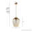 Kedzior 1 - Light 12 inch Single Teardrop Pendant-99660659-99660661