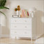 Commode 3 tiroirs - Rangement compact en panneau de fibres à densité moyenne