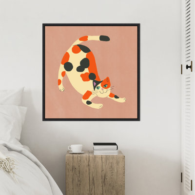 «Playful Calico Cat» par Irrizarry, reproduction d'art sur toile encadrée