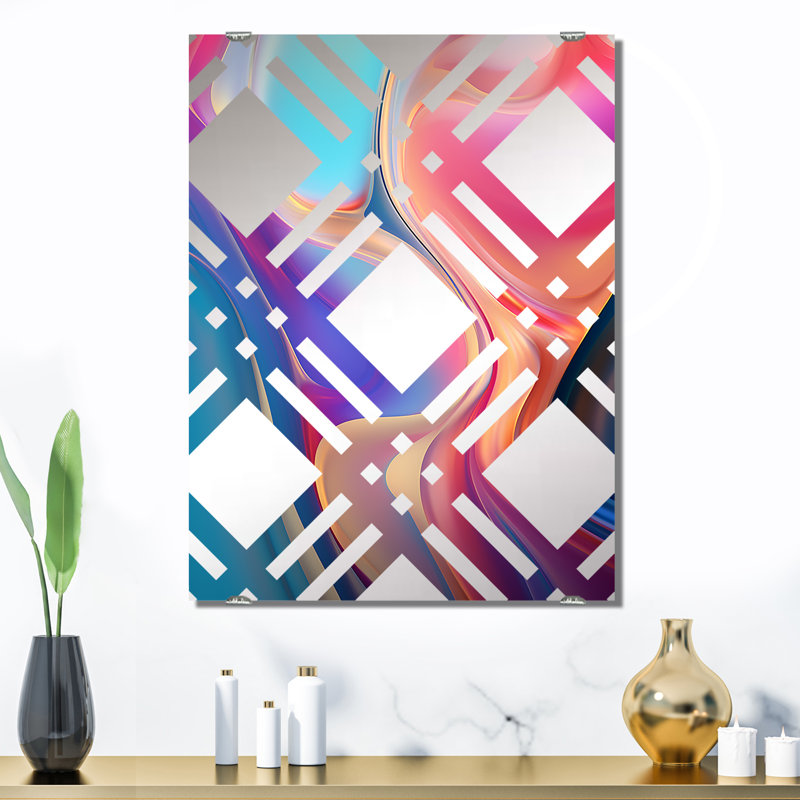 Chiou - Miroirs muraux décoratifs transitionnels à formes abstraites modernes, 32 po x 24 po