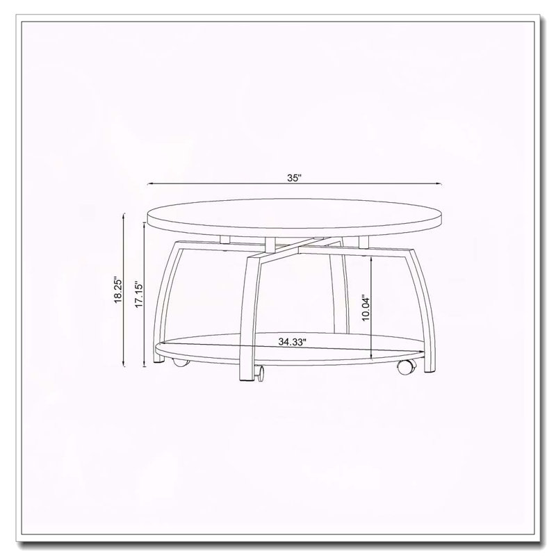Table basse ronde gris foncé et nickel noir