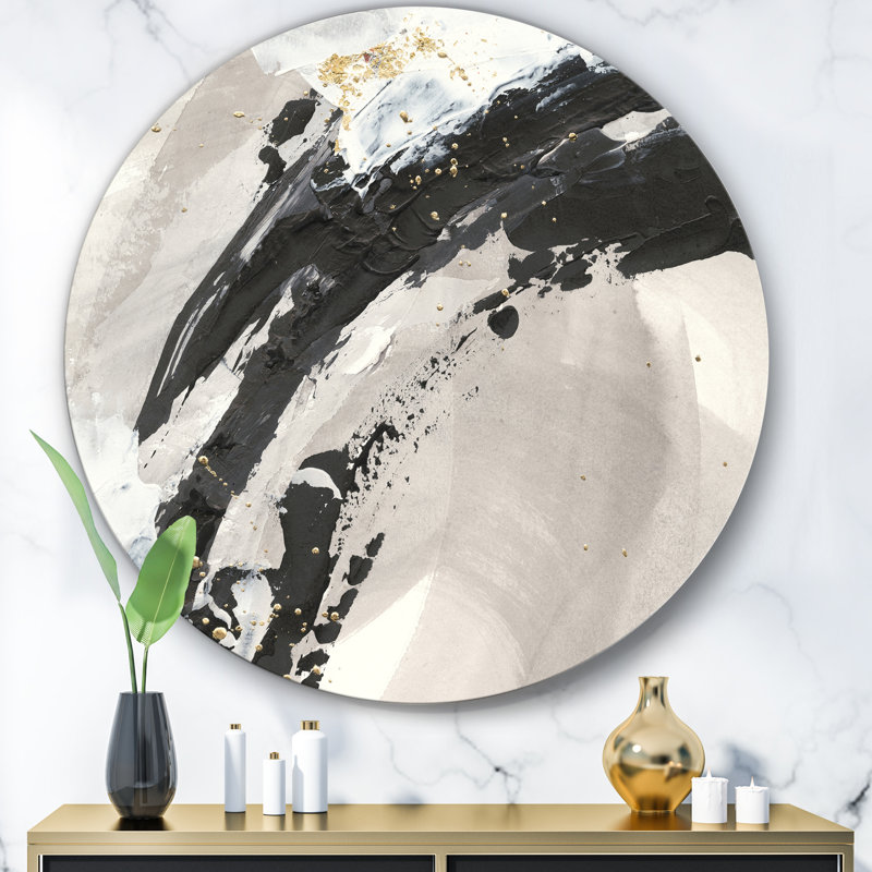 Glam Painted Arcs IV - reproduction d'art sur cercle en métal, H 36 po x l 36 po