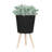 S/2 10/12" Ridged Planter W/ Wood Legs
