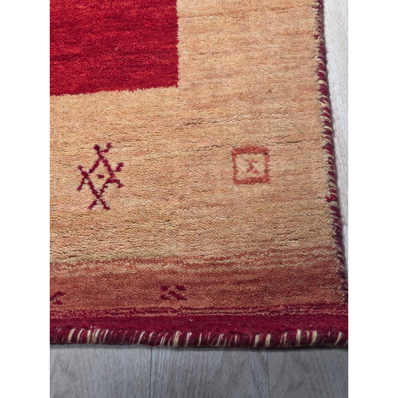 Handloomed Red Gabbeh Tribal Wool Area Rug, 8' x 10'