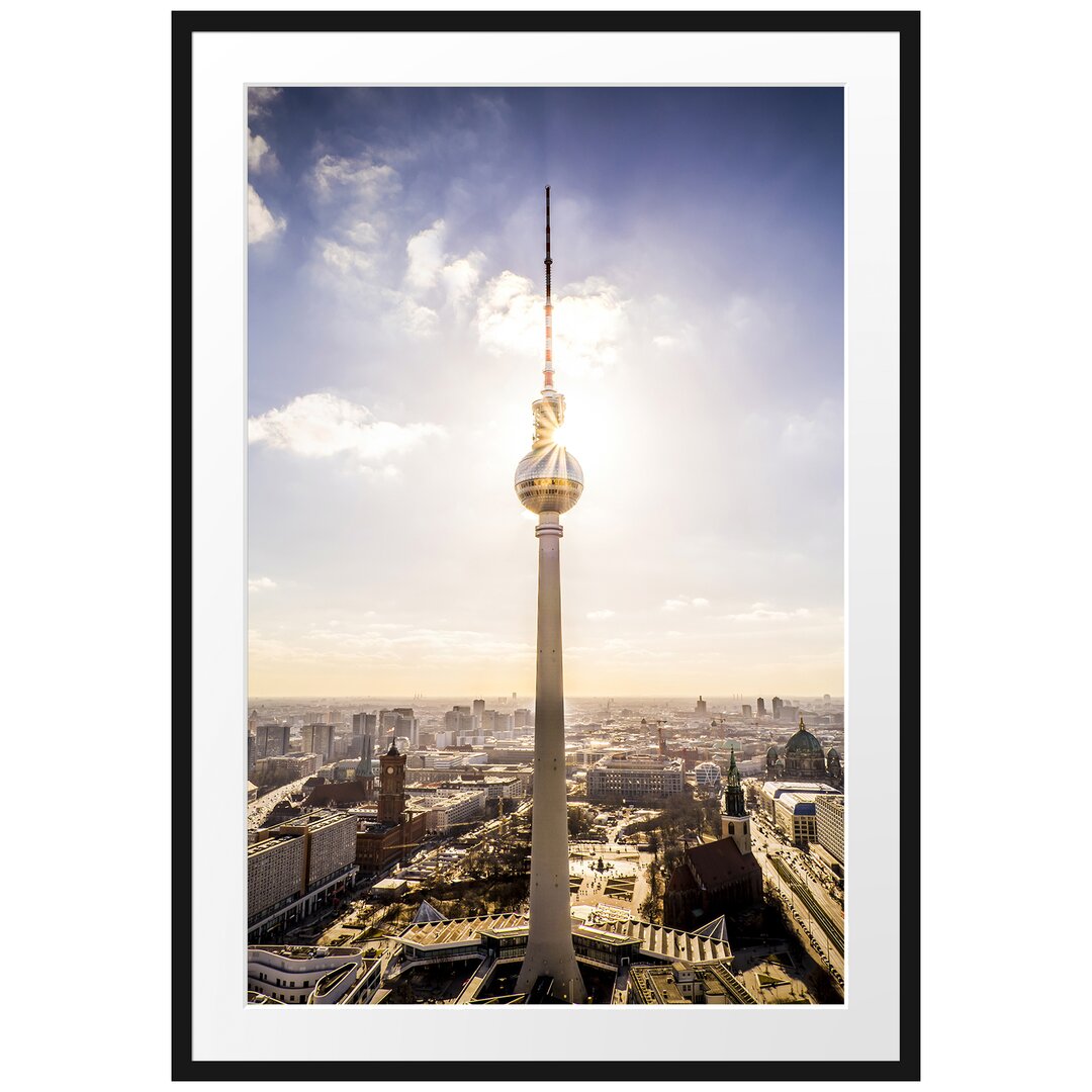 Gerahmtes Poster Großstadt Fernsehturm Berlin City