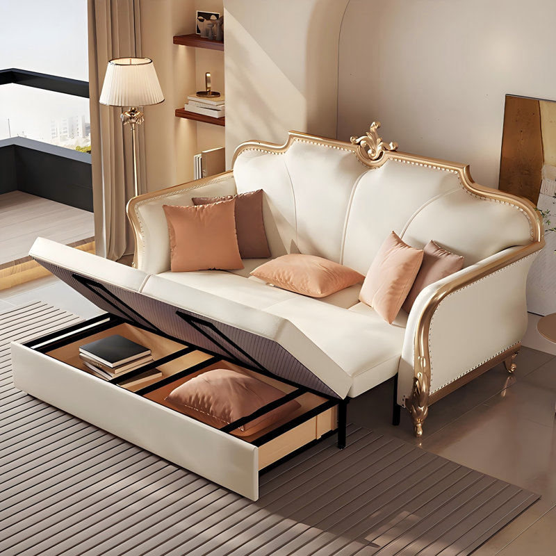 Canapé-lit convertible 90,55 po Modern Light Luxury, H 45,28 po x l 90,55 po x P 37,4 po, Blanc