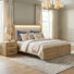 Ensemble de chambre à coucher en bois massif 2 pièces avec lumières et Kate Kate