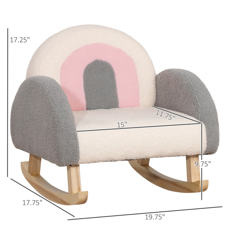 Igal Kids 9.75'' Rocking Chair and Ottoman, Gray