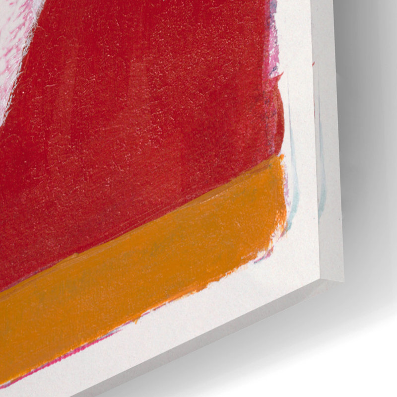 Poule blanche, fond rouge 3 par Maria Pietri, H 16 po x l 12 po