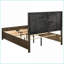 Grand lit plateforme avec rangement en bois franc asiatique et brun rustique pour chambre-883275249