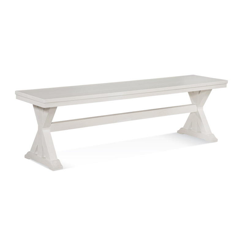 Hues Solid Wood Bench, Bisque