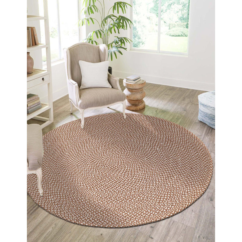 Tapis contemporain brun clair Natura, Rond 2 pi
