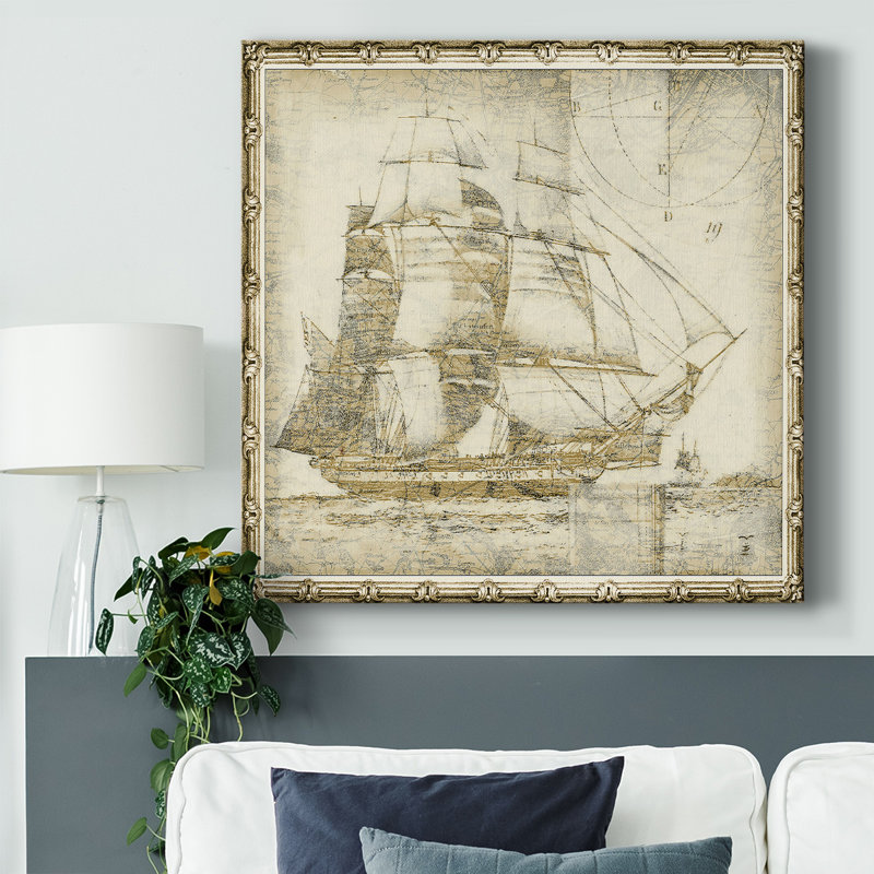 Bateau fantôme I sur toile, H 40 po x l 40 po x P 1,5 po