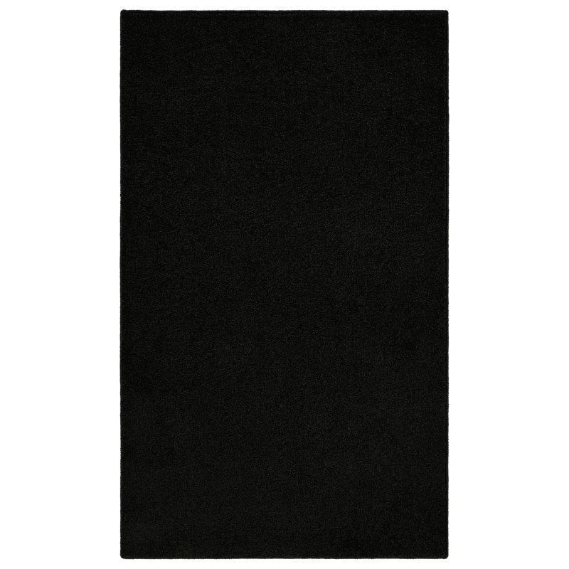 Destan 3 ft. x 5 ft. Basic Utility Area Rug Black